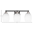 Paramount Three Light Bath Bar in Matte Black & Brushed Nickel with 5" White Matrix Shade