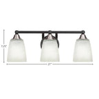 Paramount Three Light Bath Bar in Matte Black & Brushed Nickel with 4.5" Square White Muslin Shade