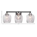 Paramount Three Light Bath Bar in Matte Black & Brushed Nickel with 6" Smoke Bubble Shade
