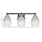 Paramount Three Light Bath Bar in Matte Black & Brushed Nickel with 5" White Linen Shade