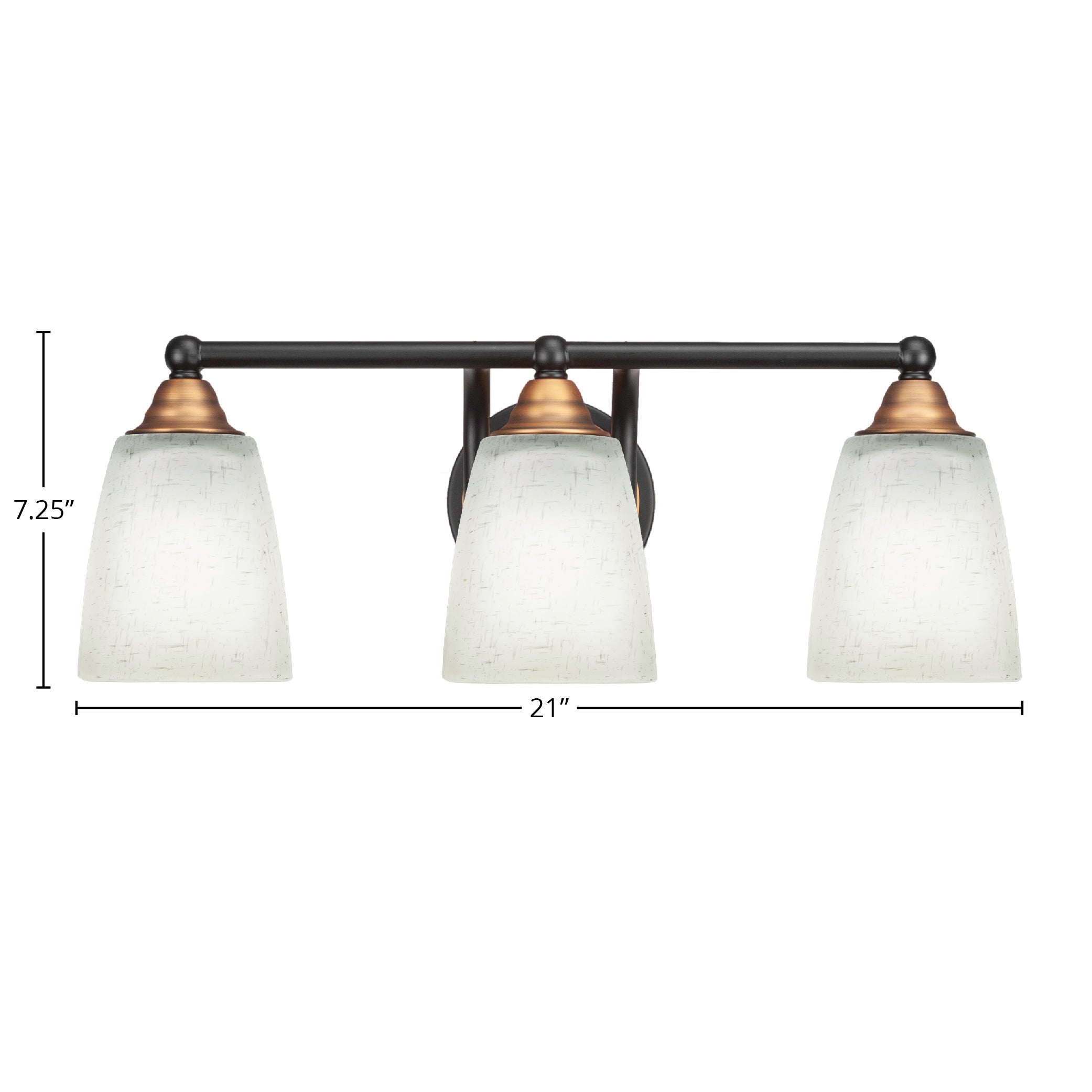 Paramount Three Light Bath Bar in Matte Black & Brass with 4.5" Square White Muslin Shade