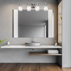 Paramount Four Light Bath Bar in Brushed Nickel with 4" Onyx Swirl Shade