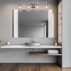 Paramount Four Light Bath Bar in Brushed Nickel with 4" Clear Bubble Shade