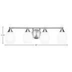 Paramount Four Light Bath Bar in Brushed Nickel with 5" White Matrix Shade