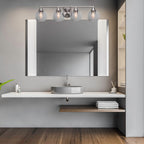Paramount Four Light Bath Bar in Brushed Nickel with 5.75" Smoke Bubble Shade