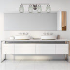 Paramount Four Light Bath Bar in Brushed Nickel with 5" Black Fusion Shade