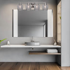 Paramount Four Light Bath Bar in Brushed Nickel with 6" Smoke Bubble Shade