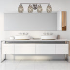 Paramount Four Light Bath Bar in Brushed Nickel with 5" Natural Fusion Shade