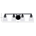 Paramount Four Light Bath Bar in Matte Black with 4.5" Square Clear Bubble Shade