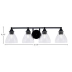 Paramount Four Light Bath Bar in Matte Black with 6.25" Clear Bubble Shade