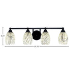 Paramount Four Light Bath Bar in Matte Black with 5" Natural Fusion Shade
