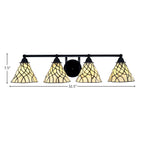 Paramount Four Light Bath Bar in Matte Black with 7" Sandhill Art Glass Shade