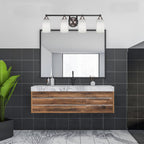 Paramount Four Light Bath Bar in Matte Black & Brushed Nickel with 4" White Muslin Shade
