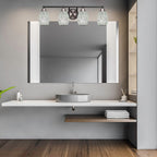 Paramount Four Light Bath Bar in Matte Black & Brushed Nickel with 5" Black Fusion Shade