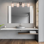 Paramount Four Light Bath Bar in Matte Black & Brushed Nickel with 5" Silver Textured Shade