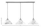 Stem Three Light Linear Pendalier in Brushed Nickel with Onyx Swirl Shade
