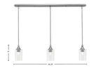 Stem Three Light Linear Pendalier in Brushed Nickel with Clear Bubble Shade