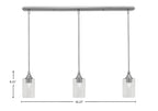 Stem Three Light Linear Pendalier in Brushed Nickel with Smoke Bubble Shade