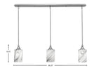 Stem Three Light Linear Pendalier in Brushed Nickel with Onyx Swirl Shade