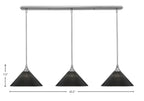 Stem Three Light Linear Pendalier in Brushed Nickel with Black Matrix Shade
