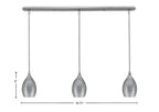 Any Three Light Linear Pendalier in Brushed Nickel with 5" Brushed Nickel Oval Metal Shade Shade