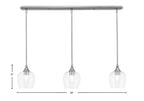 Stem Three Light Linear Pendalier in Brushed Nickel with Clear Bubble Shade