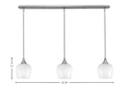 Stem Three Light Linear Pendalier in Brushed Nickel with 6" White Marble Shade