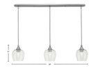 Stem Three Light Linear Pendalier in Brushed Nickel with Smoke Bubble Shade