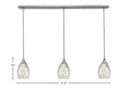 Any Three Light Linear Pendalier in Brushed Nickel with 5" Natural Fusion Shade