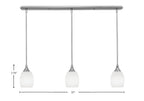 Any Three Light Linear Pendalier in Brushed Nickel with 5" White Linen Shade