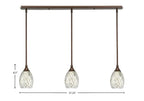 Any Three Light Linear Pendalier in Bronze with 5" Natural Fusion Shade