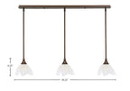 Any Three Light Linear Pendalier in Bronze with 7" Gold Ice Shade