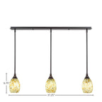 Any Three Light Linear Pendalier in Dark Granite with 5" Ivory Glaze Seashell Shade