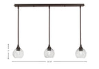 Stem Three Light Linear Pendalier in Dark Granite with Smoke Bubble Shade
