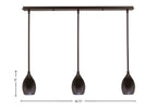 Any Three Light Linear Pendalier in Dark Granite with 5" Dark Granite Oval Metal Shade Shade