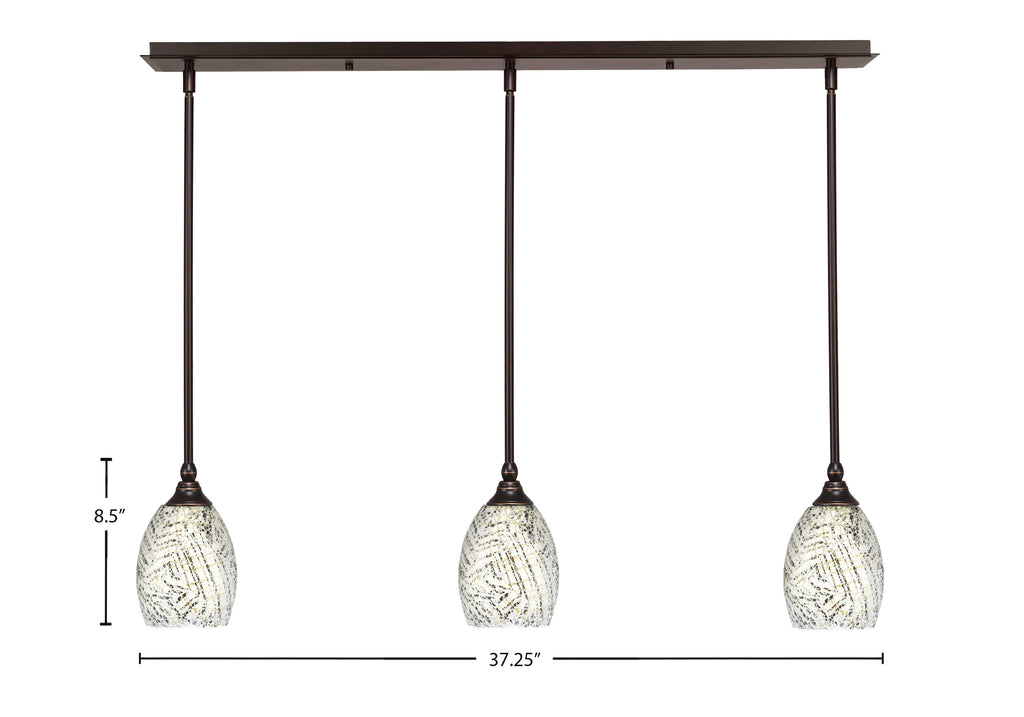 Any Three Light Linear Pendalier in Dark Granite with 5" Natural Fusion Shade