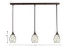 Any Three Light Linear Pendalier in Dark Granite with 5" Natural Fusion Shade
