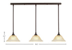 Any Three Light Multi Light Mini Pendant in Dark Granite with 10" Amber Crystal Shade