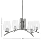 Kurve Four Light Chandelier in Graphite with Clear Bubble Shade
