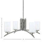 Kurve Four Light Chandelier in Graphite with White Marble Shade