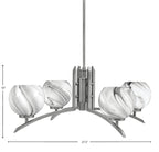 Kurve Four Light Chandelier in Graphite with Onyx Swirl Shade