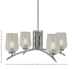 Kurve Four Light Chandelier in Graphite with Silver Textured Shade