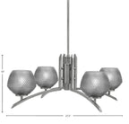 Kurve Four Light Chandelier in Graphite with Smoke Textured Shade