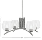 Kurve Four Light Chandelier in Graphite with Smoke Bubble Shade