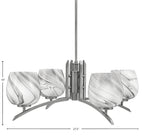 Kurve Four Light Chandelier in Graphite with Onyx Swirl Shade
