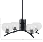 Kurve Four Light Chandelier in Matte Black with 7" Clear Bubble Shade