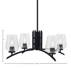 Kurve Four Light Chandelier in Matte Black with 5" Clear Bubble Shade