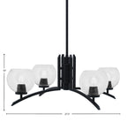 Kurve Four Light Chandelier in Matte Black with 5.75" Clear Bubble Shade