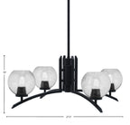 Kurve Four Light Chandelier in Matte Black with 5.75" Smoke Bubble Shade