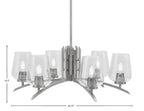 Kurve Six Light Chandelier in Graphite with 5" Clear Bubble Shade
